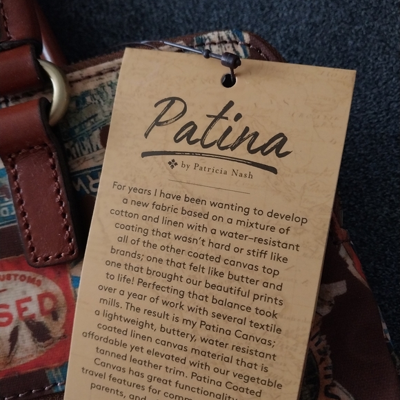 Patricia Nash NWT Coated Canvas Trapani Convertible Backpack - Picture 6 of 11